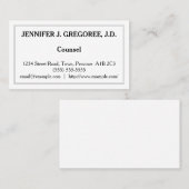 Carte de visite professionnelle discrète et tradit (Devant / Derrière)