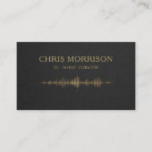 Carte de visite professionnelle DJ Musique Noir Or (Devant)