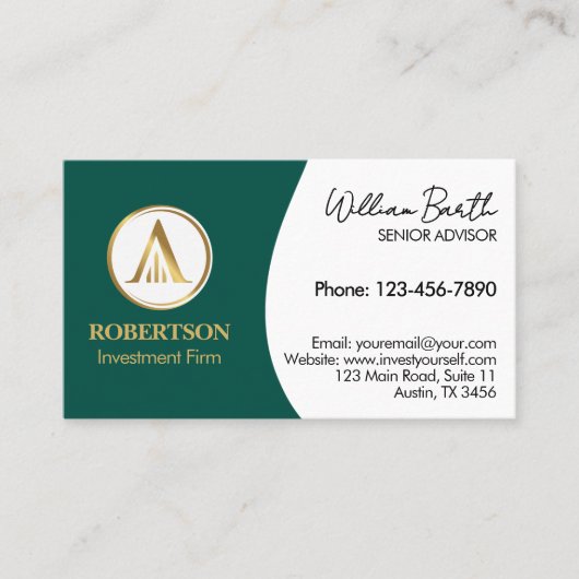 Carte de visite professionnelle élégante avec logo (Devant)