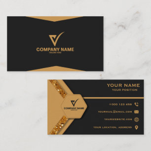 Carte de visite professionnelle élégante en or de