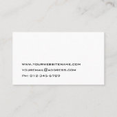 Carte de visite professionnelle élégante simple bl (Dos)