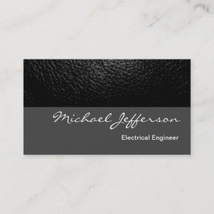 Carte de visite professionnelle en gris effet cuir