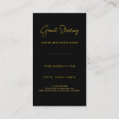 Carte de visite professionnelle en noir et or pour (Dos)