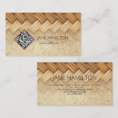 Carte de visite professionnelle en osier code QR o (Devant / Derrière)
