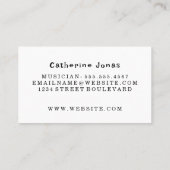 Carte de visite professionnelle en typographie min (Dos)