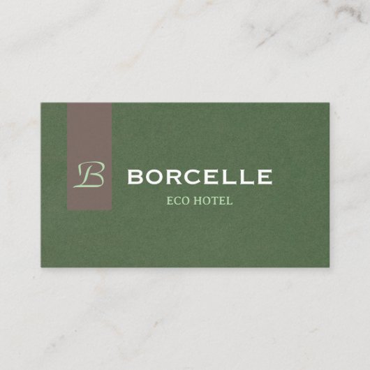 Carte de visite professionnelle en vert olive élég (Devant)