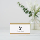 Carte de visite professionnelle étoile or blanc él (Debout devant)
