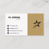 Carte de visite professionnelle étoile or blanc él (Dos)
