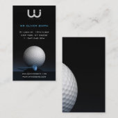 Carte de visite professionnelle, fond noir golf (Devant / Derrière)