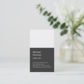 Carte de visite professionnelle gris à rayure blan (Debout devant)