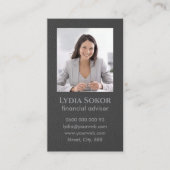 Carte de visite professionnelle gris foncé avec ph (Devant)