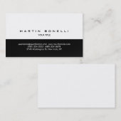 Carte de visite professionnelle grise blanche simp (Devant / Derrière)