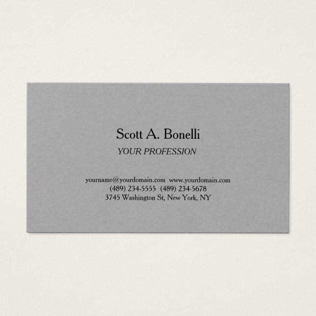Carte de visite professionnelle grise élégante mod (Devant)