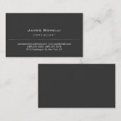 Carte de visite professionnelle grise simple et ch (Devant / Derrière)