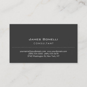 Carte de visite professionnelle grise simple et ch