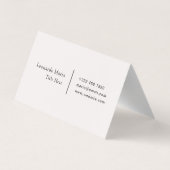 Carte de visite professionnelle horizontale pliée (Back)