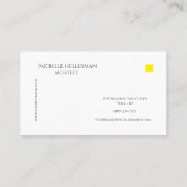 Carte de visite professionnelle jaune minimaliste (Dos)
