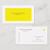 Carte de visite professionnelle jaune minimaliste (Devant / Derrière)