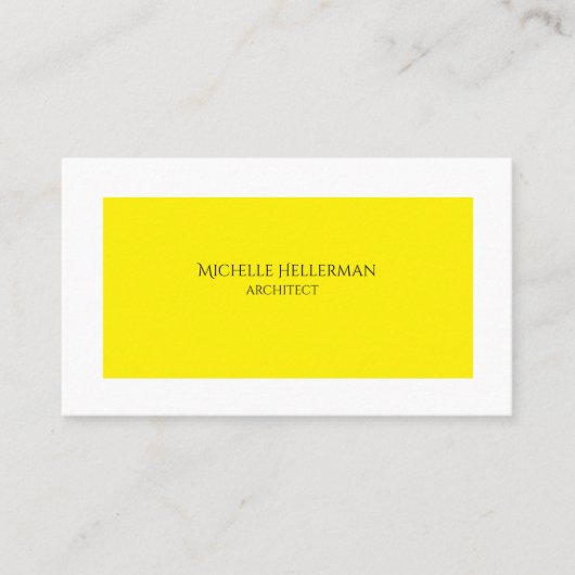 Carte de visite professionnelle jaune minimaliste (Devant)