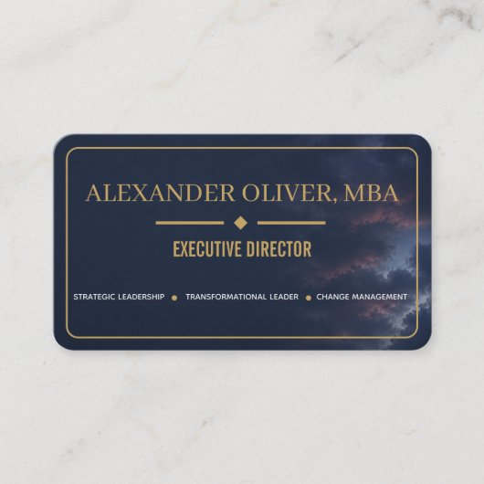 Carte de visite professionnelle luxe bleu marine e (Devant)