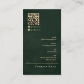 Carte de visite professionnelle Luxe vert émeraude (Dos)