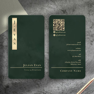 Carte de visite professionnelle Luxe vert émeraude