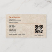 Carte de visite professionnelle Maçonnerie QR Code (Dos)