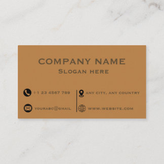 Carte de visite professionnelle marron et ocre bic