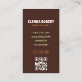 carte de visite professionnelle marron groovy tour (Dos)