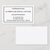 Carte de visite professionnelle médicale simple (Devant / Derrière)