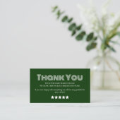 carte de visite professionnelle merci verte faite (Debout devant)