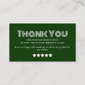 carte de visite professionnelle merci verte faite (Devant)