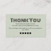 carte de visite professionnelle merci verte faite (Devant)