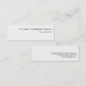 Carte de visite professionnelle mini blanche et no (Devant / Derrière)