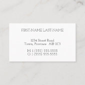 Carte de visite professionnelle minimale et basiqu (Dos)