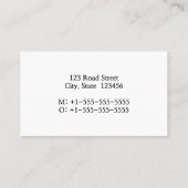 Carte de visite professionnelle minimale et simple (Dos)