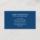 Carte de visite professionnelle minimale Navy (Dos)