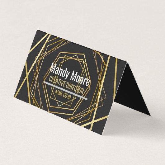 Carte de visite professionnelle minimale noire et (Dos)
