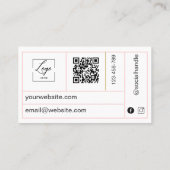 Carte de visite professionnelle minimale rose et b (Dos)