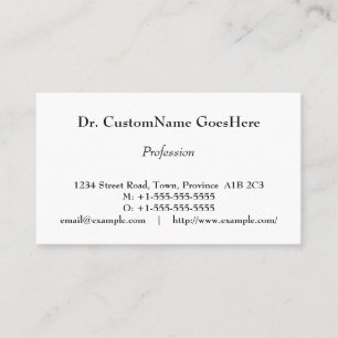 Carte de visite professionnelle minimaliste et sim