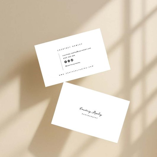 Carte de visite professionnelle minimaliste modern