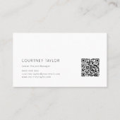 Carte de visite professionnelle minimaliste modern (Dos)