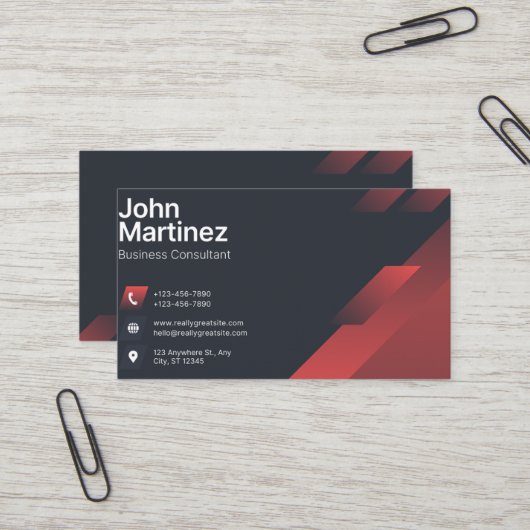 Carte de visite professionnelle moderne abstraite (Devant/Arrière en situation)