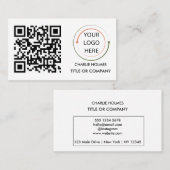 Carte de visite professionnelle moderne avec code (Devant / Derrière)
