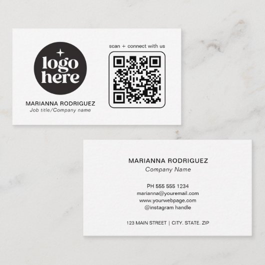 Carte de visite professionnelle moderne avec logo (Devant / Derrière)