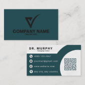 Carte de visite professionnelle moderne avec QR co (Devant / Derrière)