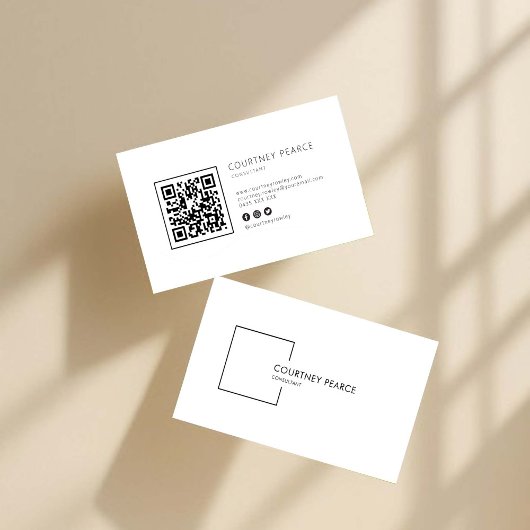 Carte de visite professionnelle moderne avec QR co