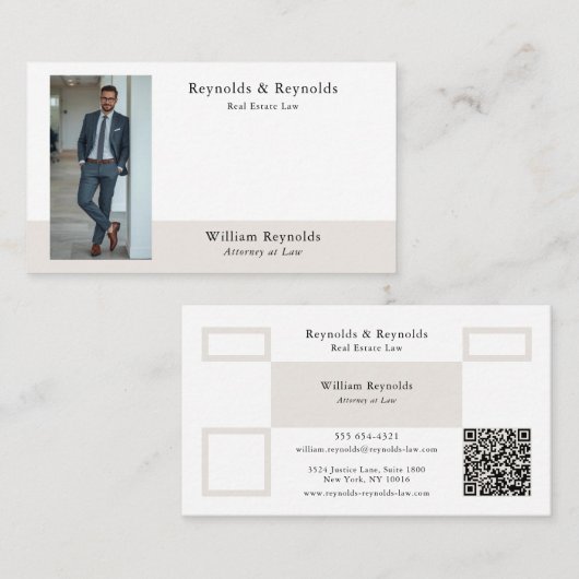Carte de visite professionnelle moderne avec QR co (Devant / Derrière)