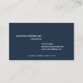 Carte de Visite Professionnelle Moderne Bleue pour (Dos)