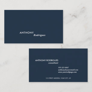 Carte de Visite Professionnelle Moderne Bleue pour